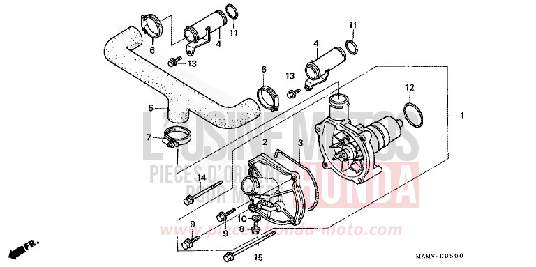 WASSERPUMPE von Gold Wing PEARL MERCED GREEN (G167G) von 2000